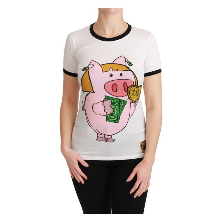 Rok Świni Bawełniana koszulka Dolce & Gabbana