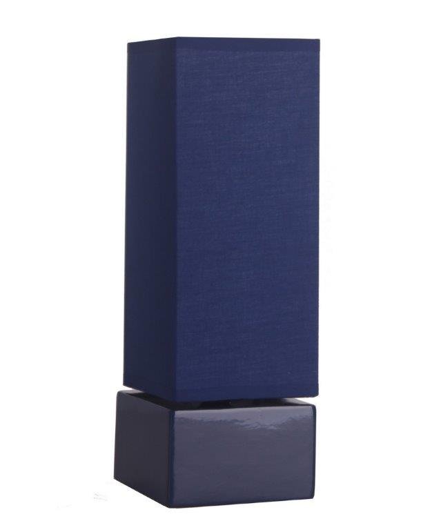 Lampka CERAMICZNA nocna stołowa abażur 2930 DARK BLUE