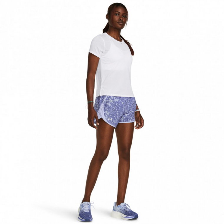 Damskie spodenki do biegania Under Armour UA Fly By 3'' Printed Shorts - fioletowe