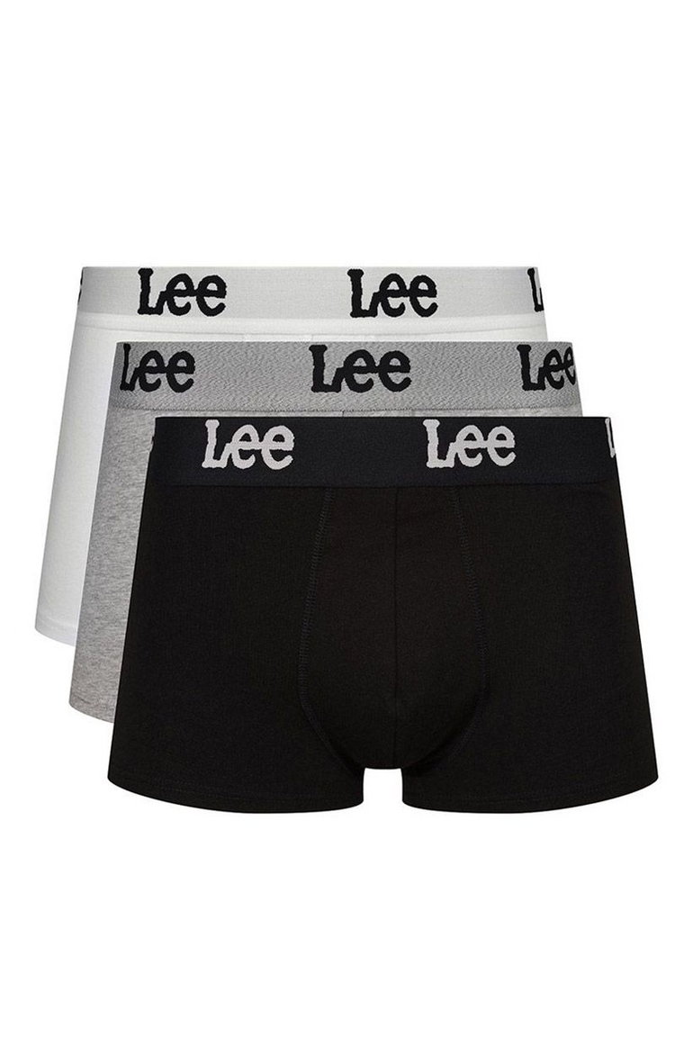 Lee 3-pack bawełniane bokserki męskie Gannon, Kolor biało-szaro-czarny, Rozmiar S, LEE