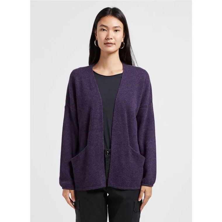 Purpurowy Oversize'owy Sweter z Wełny dla Kobiet Des Petits Hauts