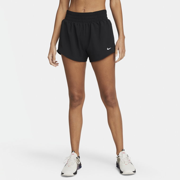 Damskie spodenki ze średnim stanem i wszytą bielizną Dri-FIT Nike One 7,5 cm - Czerń