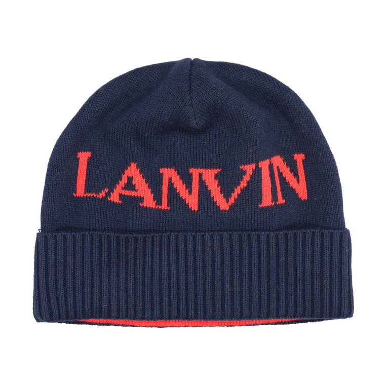 Bawełniane czapki z ściągaczem i haftem logo Lanvin