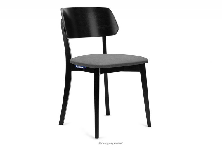 Krzesło nowoczesne czarne drewniane szare VINIS Konsimo