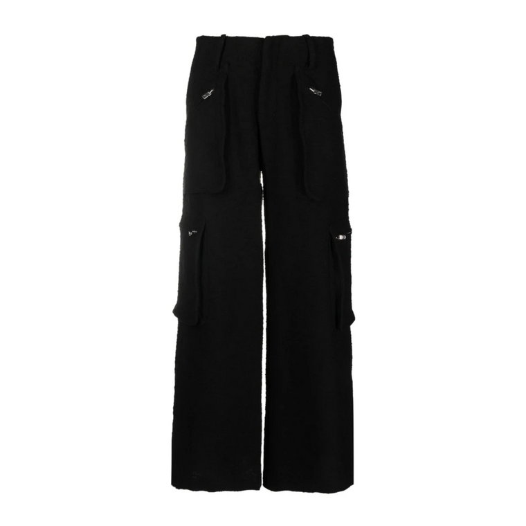 Stylowe czarne szerokie spodnie cargo Amiri