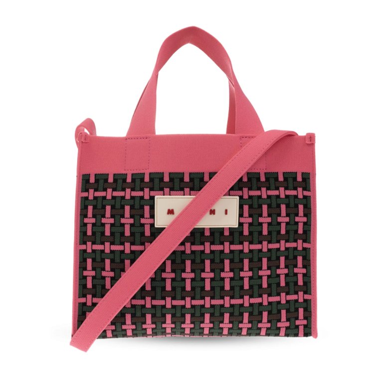 Wzorzysta torba typu shopper Marni