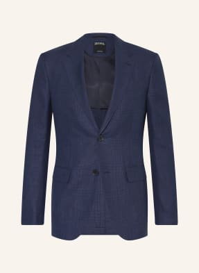 Zegna Marynarka Garniturowa Slim Fit Z Dodatkiem Lnu blau