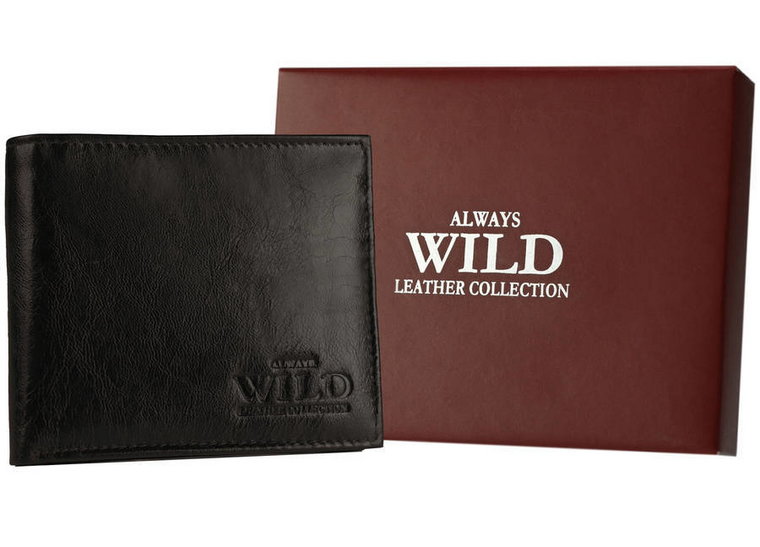 Solidny, skórzany portfel męski z ochroną RFID i etui na karty  Always Wild