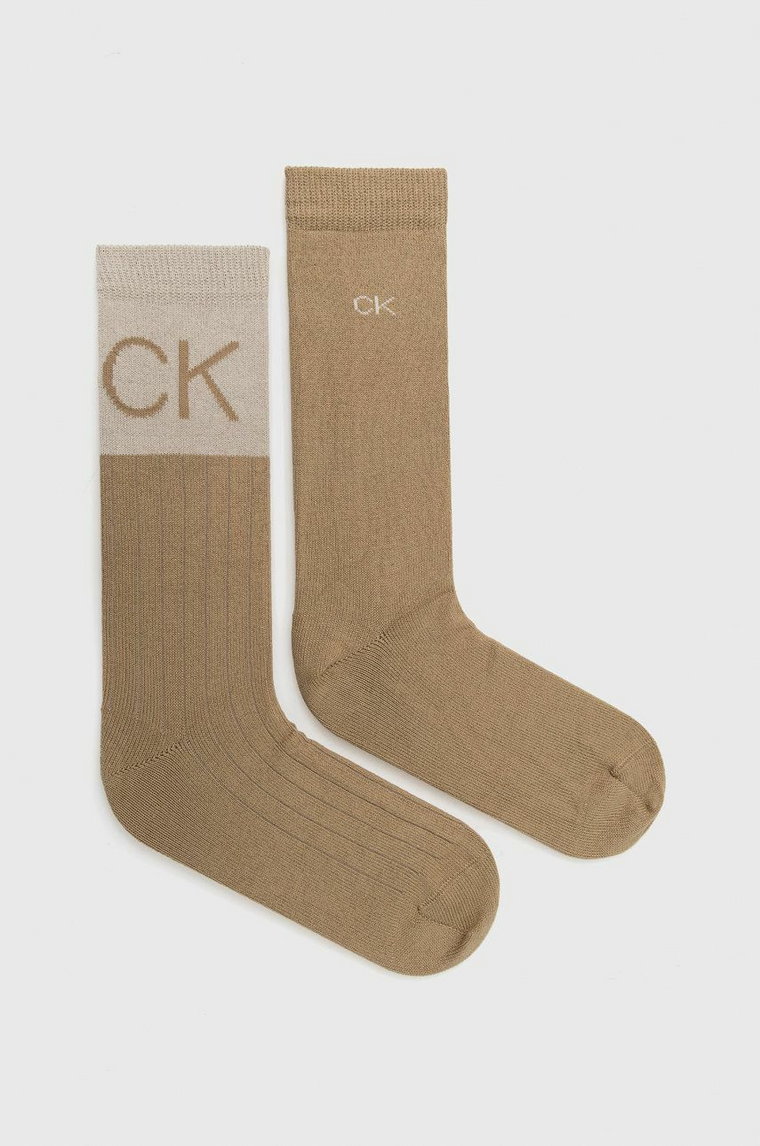 Calvin Klein skarpetki (2-pack) męskie kolor beżowy