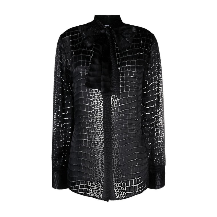 Czarne koszule Crocodile Devore' na luzie Versace