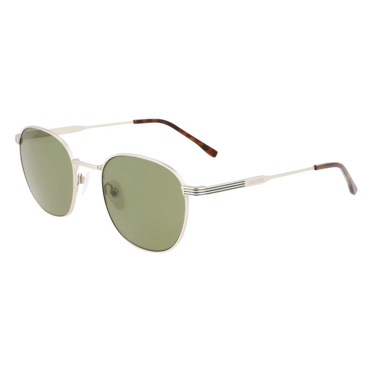Srebrne i Zielone Okulary przeciwsłoneczne z Kremowymi i Brązowymi Akcentami Lacoste