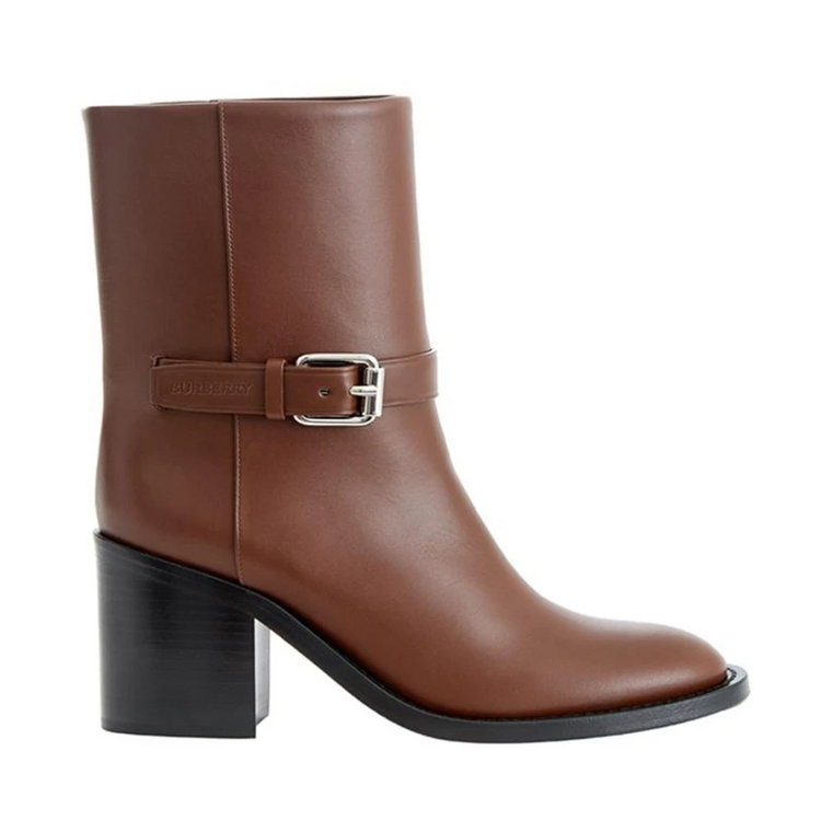 Brown Leather Ankle Boots Burberry