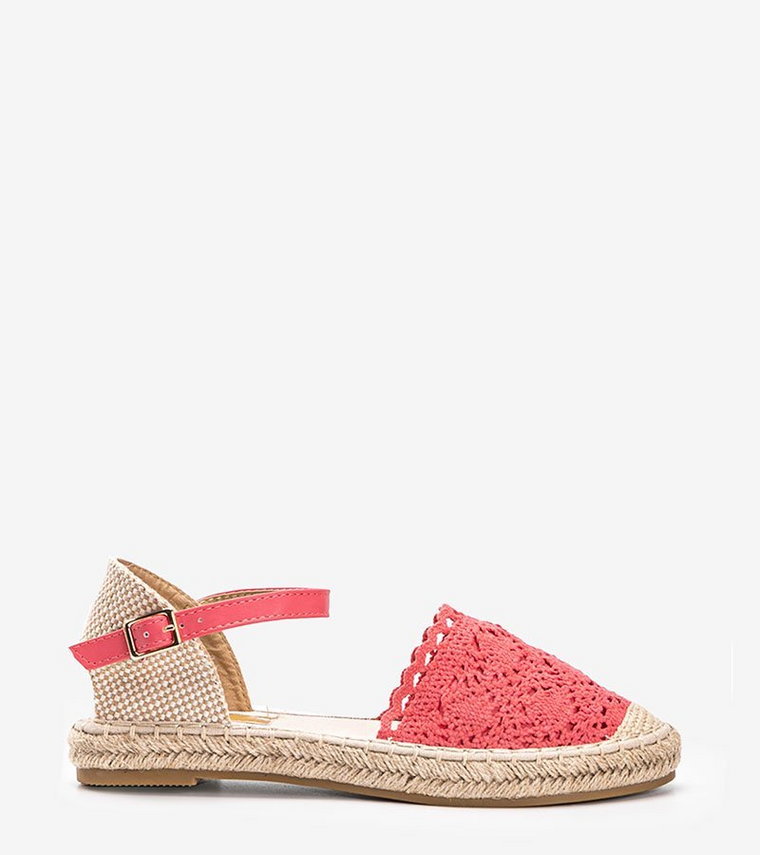 Czerwone espadryle z koronką Baby