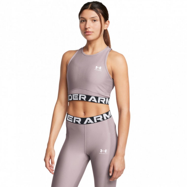 Damski top treningowy Under Armour Heatgear Rib Tank - beżowy