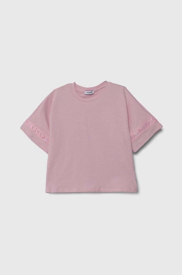 Pinko Up t-shirt dziecięcy kolor różowy