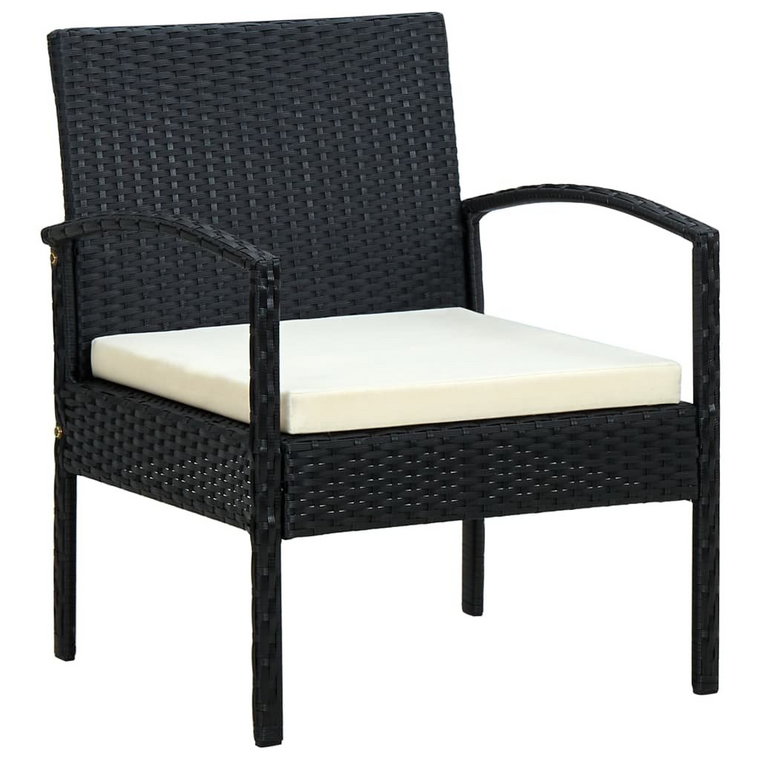 Krzesło ogrodowe rattanowe czarne, 58x58x72 cm / AAALOE