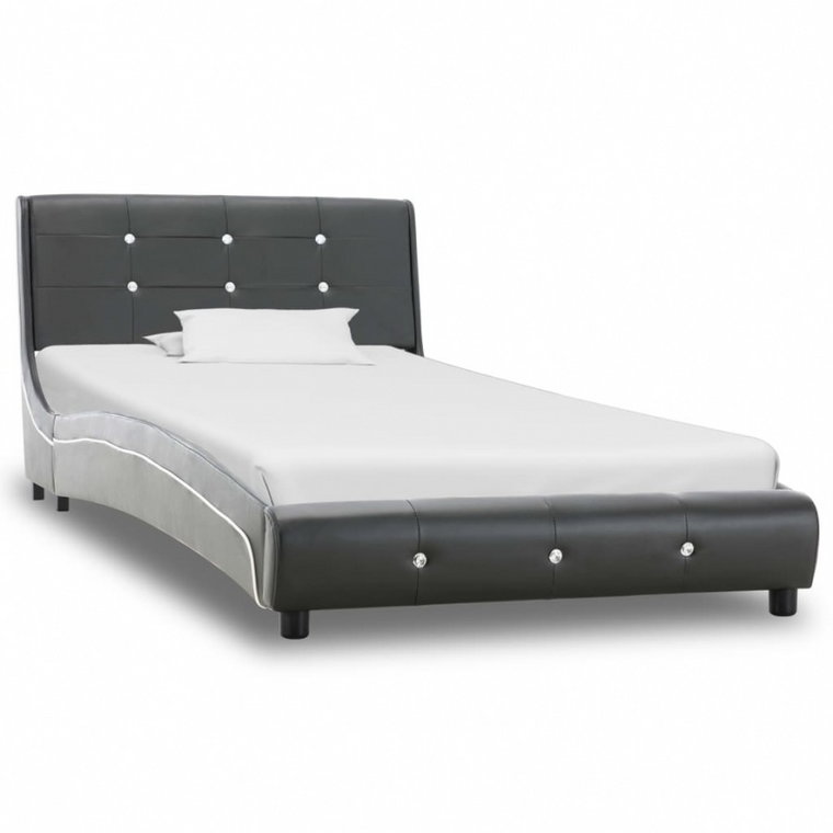 Rama łóżka, szara, sztuczna skóra, 90 x 200 cm kod: V-280322