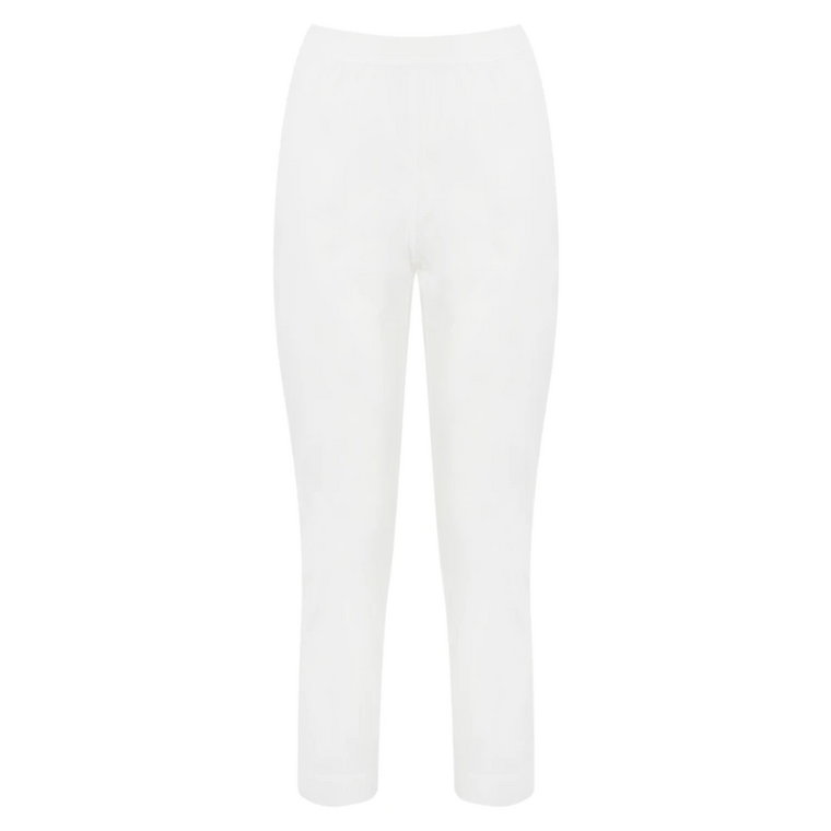 Białe legginsy z bawełny z elastycznym pasem Liviana Conti