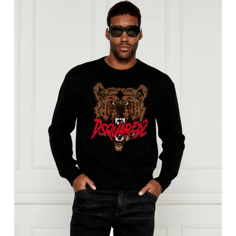 Dsquared2 Wełniany sweter | Slim Fit