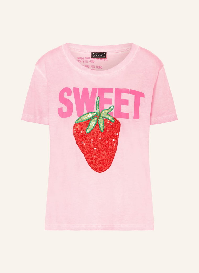Grace T-Shirt Z Cekinami pink