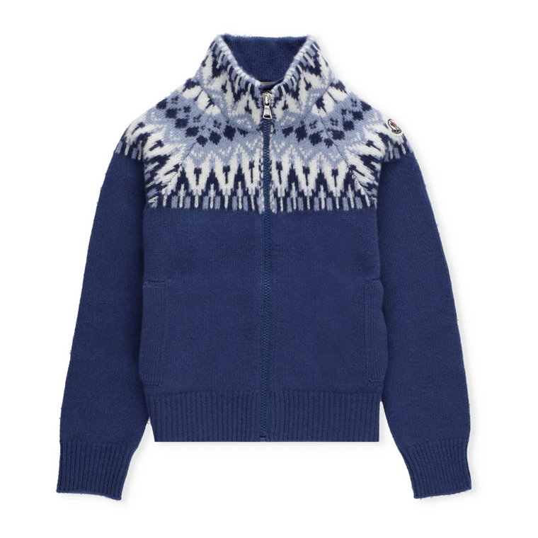 Niebieski Sweter z Wełny dla Chłopców Moncler