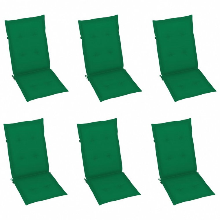 Poduszki na krzesła ogrodowe, 6 szt., zielone, 120x50x4 cm kod: V-314109