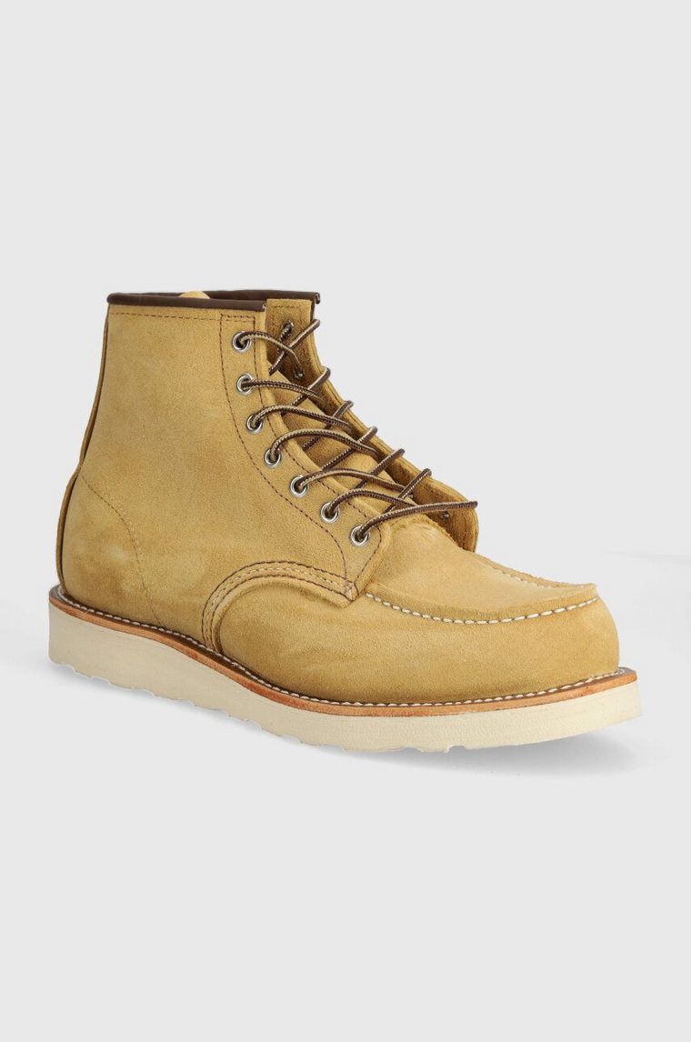 Red Wing buty zamszowe Moc Toe męskie kolor beżowy 8833