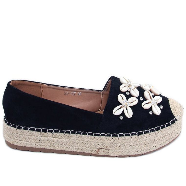 Espadryle z muszelkami Elif Black czarne