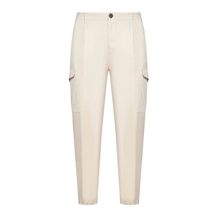 Stylowe białe spodnie z bawełny Brunello Cucinelli