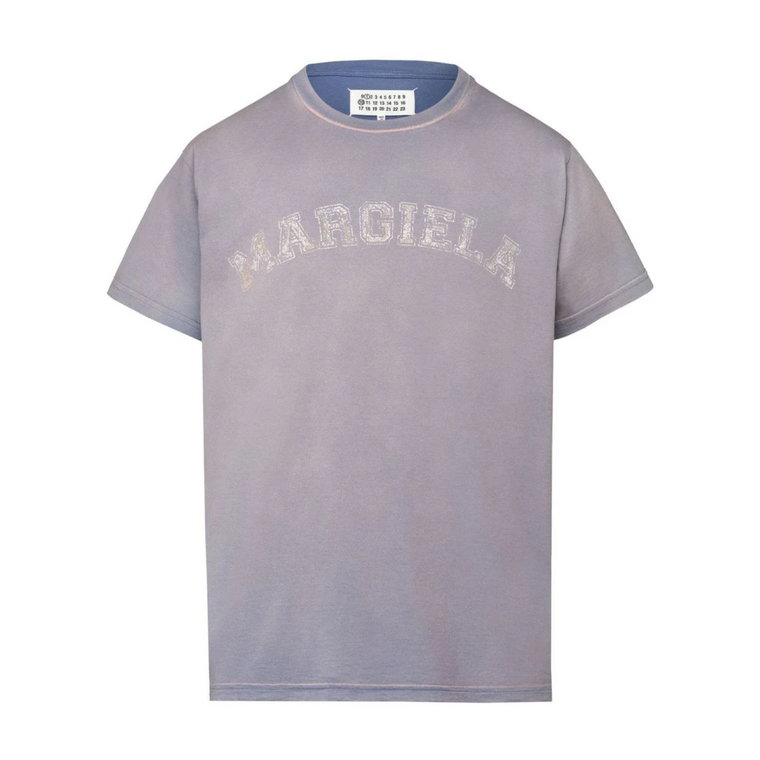 Liliowa T-shirt z Logo dla Kobiet Maison Margiela