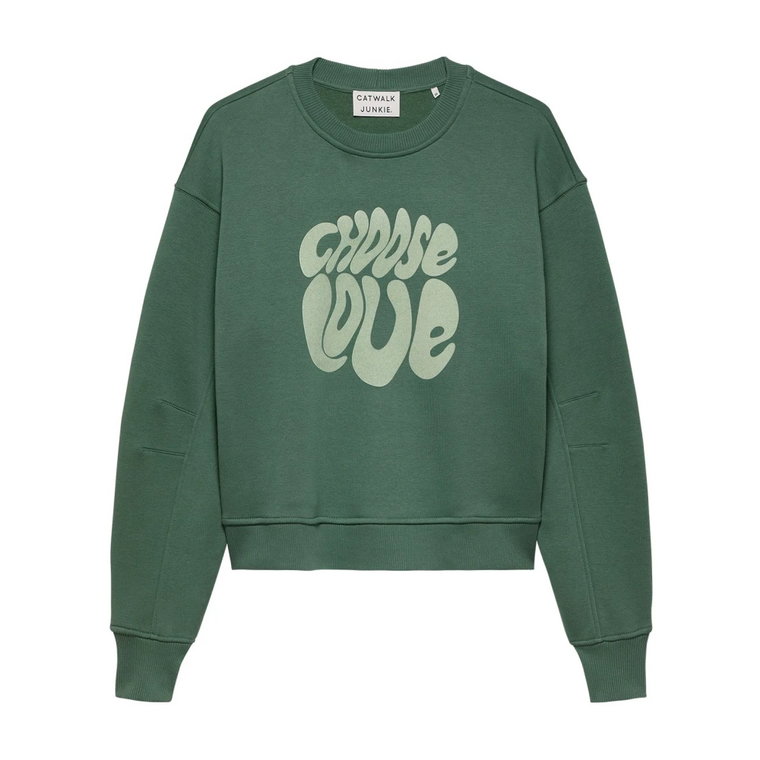 Zielony Sweter Choose Love Catwalk Junkie