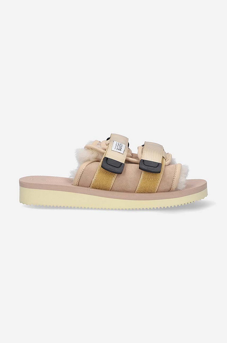 Suicoke klapki damskie kolor beżowy MOTO.M2AB.BEIGE-BEIGE