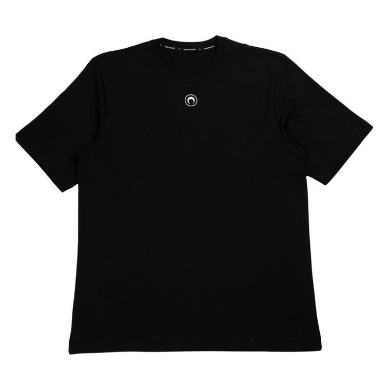 Organiczna czarna koszulka z bawełny Marine Serre