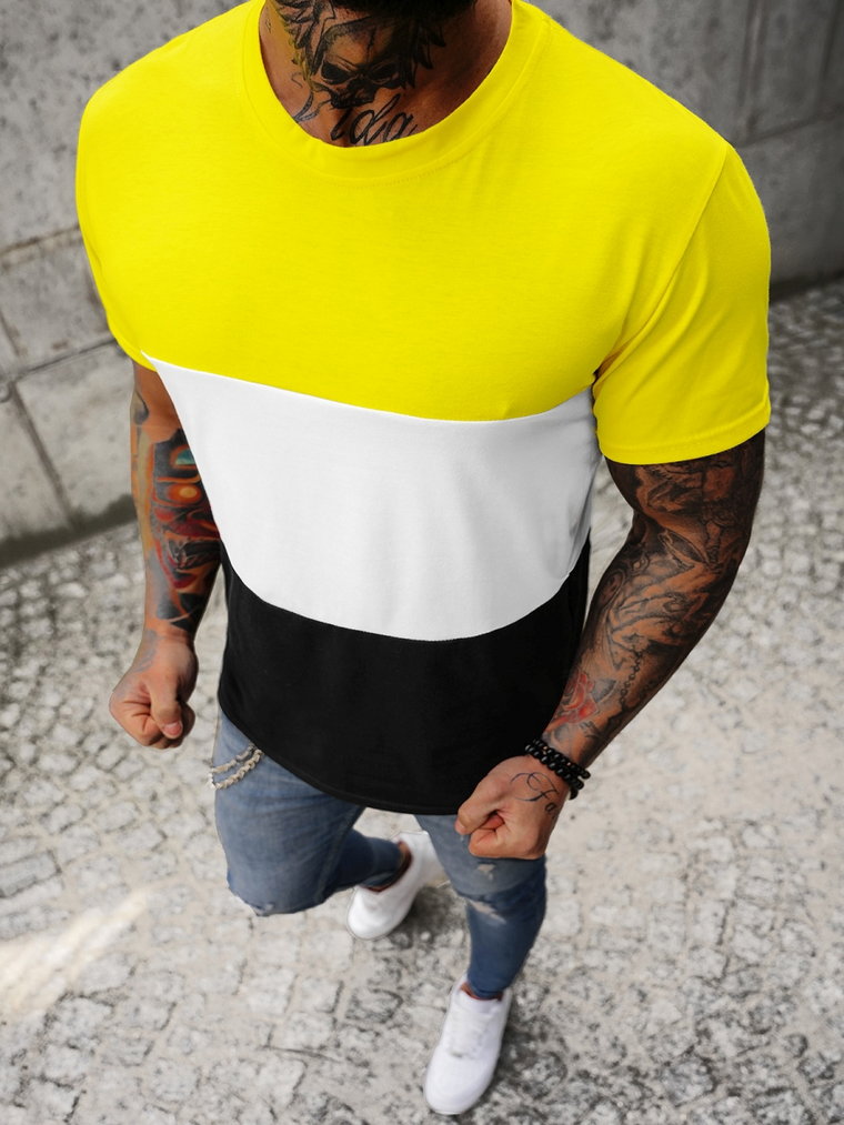 T-Shirt męski żółty OZONEE JS/8T90/1Z