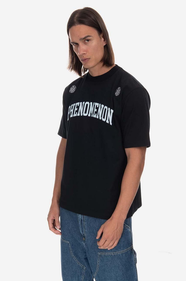 Phenomenon t-shirt bawełniany Collage Logo Mock kolor czarny z nadrukiem MHTDSJA01BK-BK