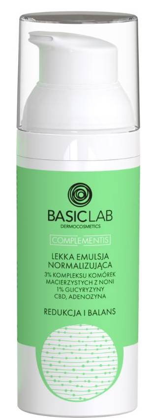 BasicLab Complementis Lekka emulsja normalizująca 3% kompleks komórek macierzystych z z noni