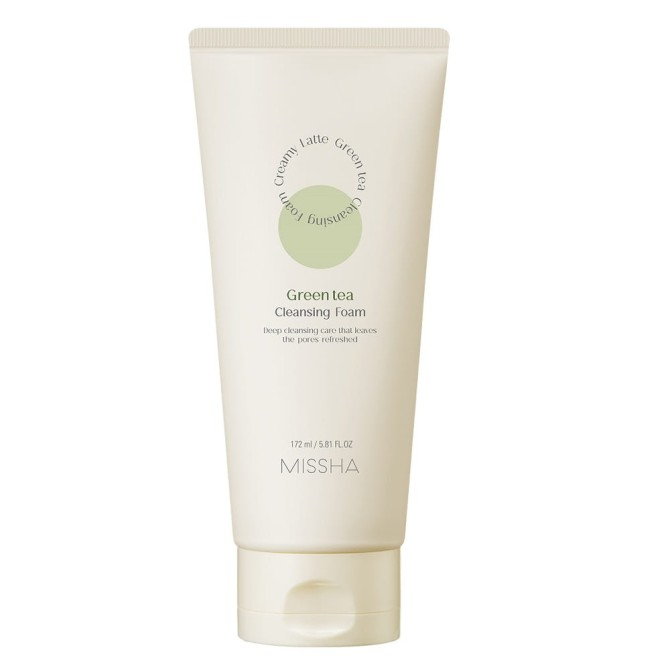 Missha Creamy Latte Cleansing Foam kremowa pianka oczyszczająca do twarzy Green Tea 172ml