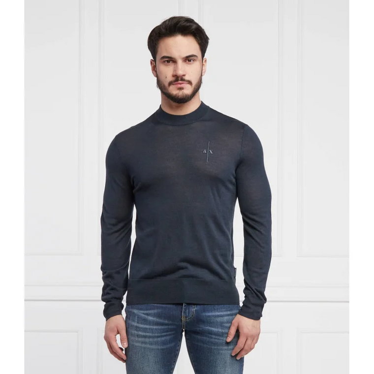 Armani Exchange Sweter | Slim Fit | z dodatkiem wełny