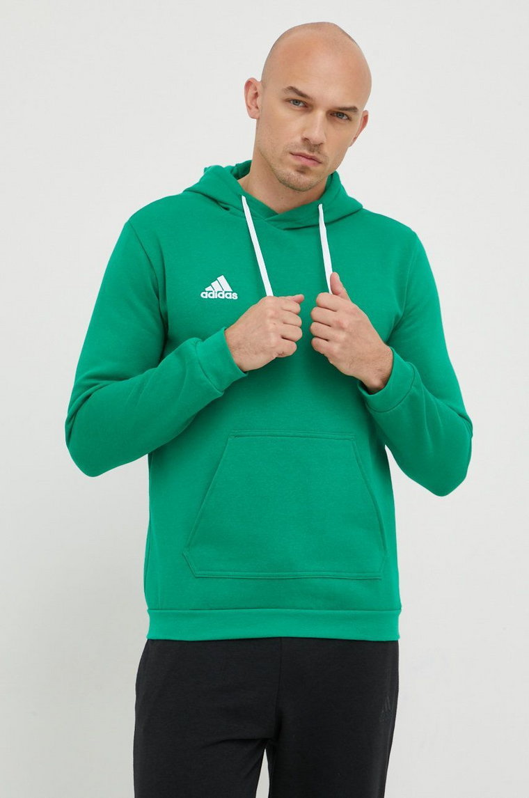 adidas Performance bluza Entrada 22 męska kolor zielony z kapturem gładka HI2141