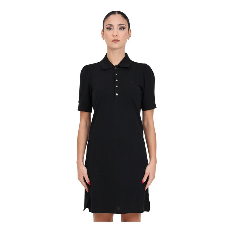 Czarna sukienka polo z krótkim rękawem Ralph Lauren