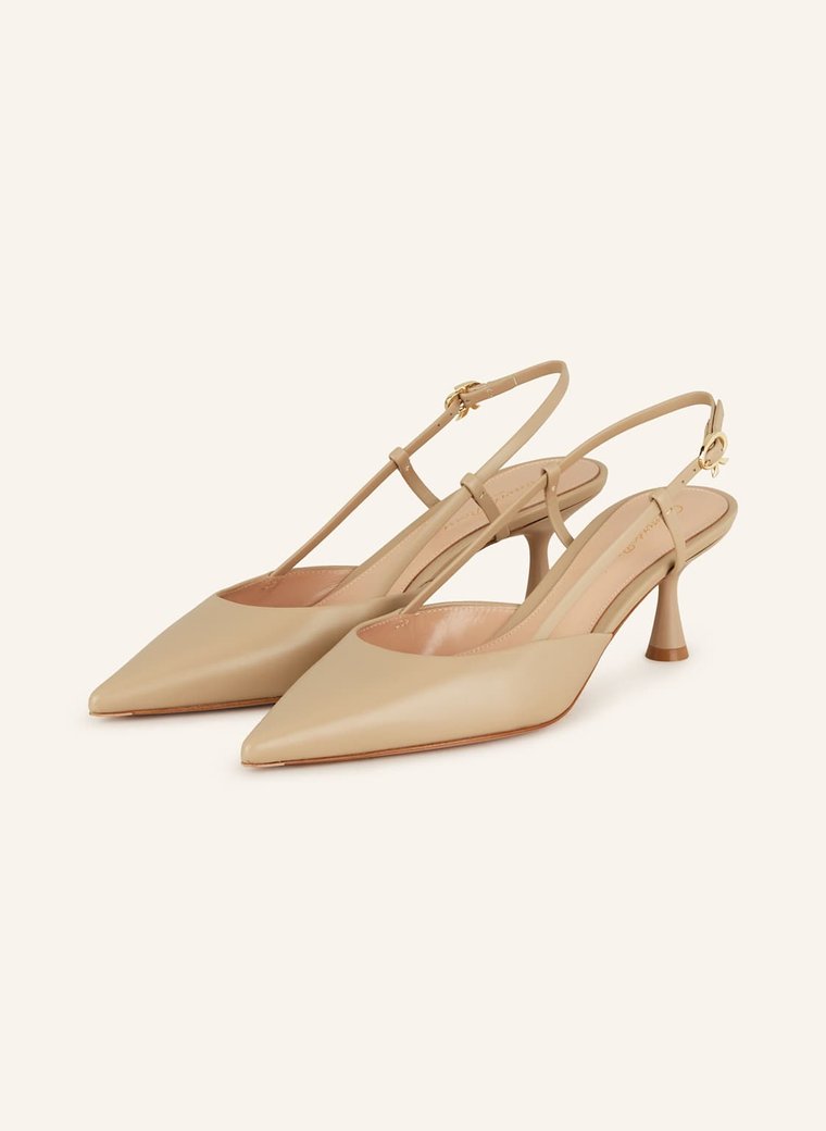 Gianvito Rossi Czółenka Z Odkrytą Piętą Ascent 55 beige