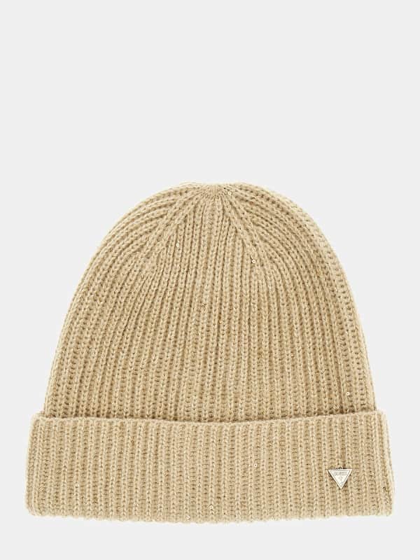 Czapka Beanie Z Dzianiny Prążkowanej