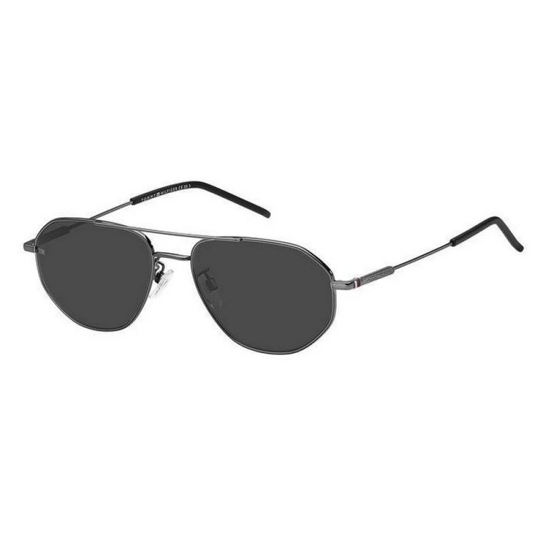 Stylowe okulary przeciwsłoneczne z szarymi soczewkami Tommy Hilfiger