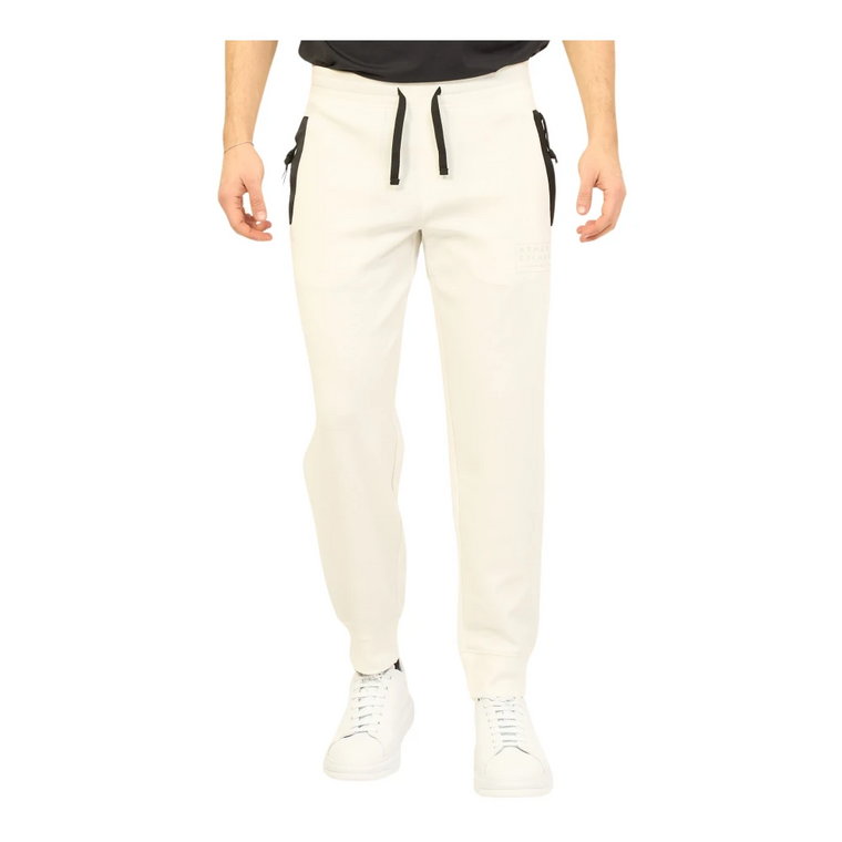 Białe Jogger Sweatpants z Elastycznym Pasem Armani Exchange