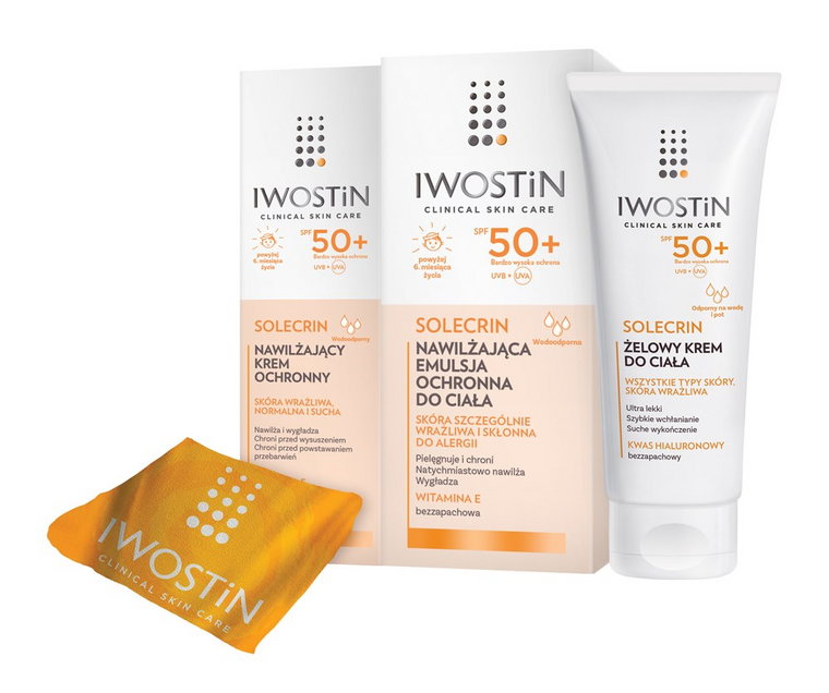 Iwostin Solecrin Zestaw 3 dermokosmetyków z SPF 50 + ręcznik