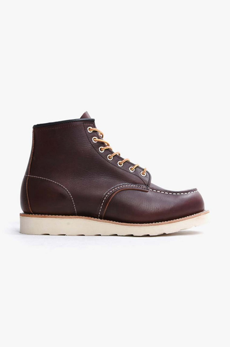 Red Wing buty skórzane Moc Toe męskie kolor bordowy 8138