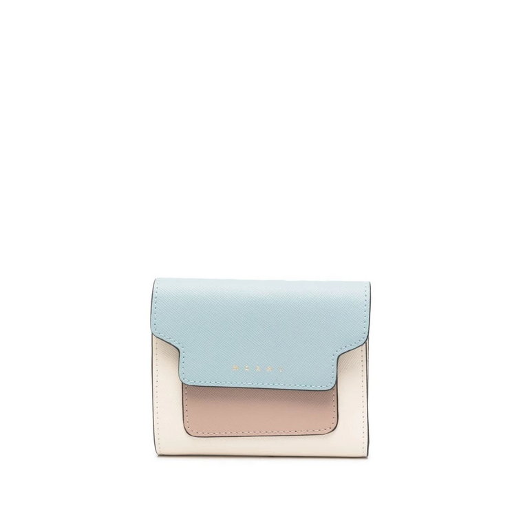 Skórzany portfel w kolorze blokowym dla kobiet Marni
