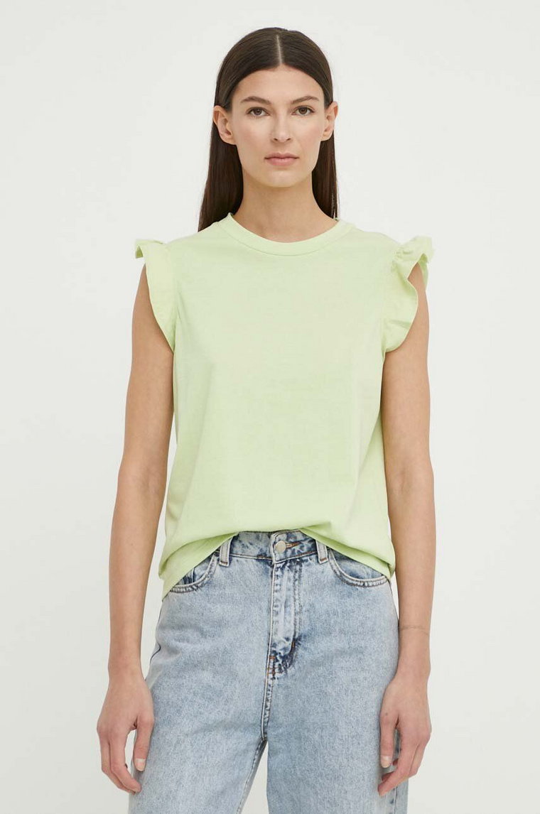 Marc O'Polo t-shirt bawełniany damski kolor zielony
