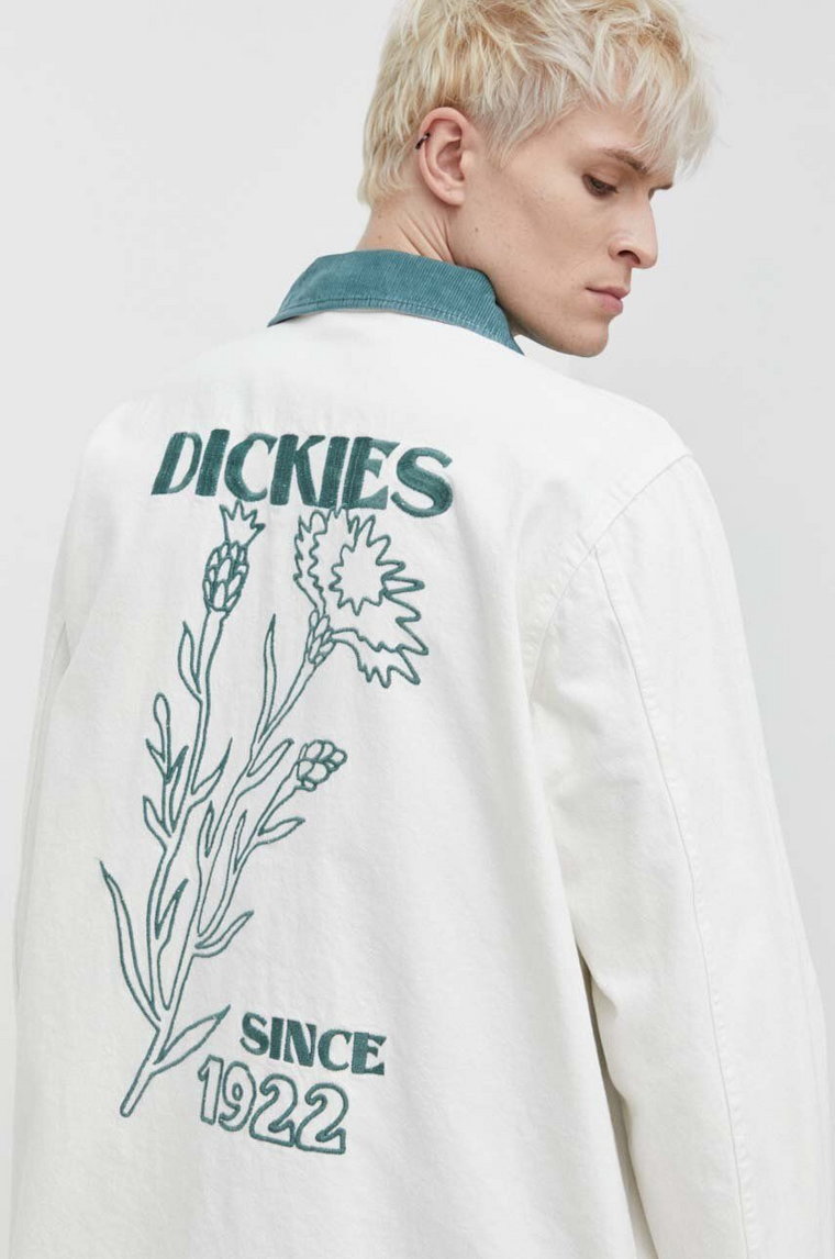 Dickies kurtka jeansowa HERNDON JACKET męska kolor beżowy przejściowa DK0A4YQM