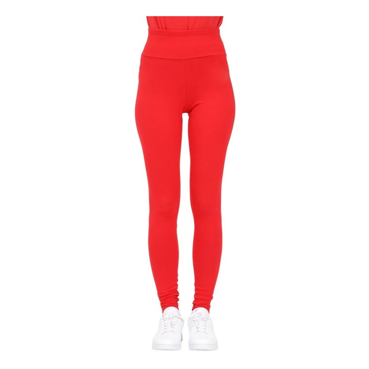 Sportowe Czerwone Legginsy Adidas